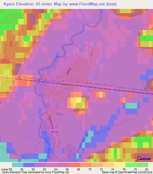 Kyaru,Estonia Elevation Map