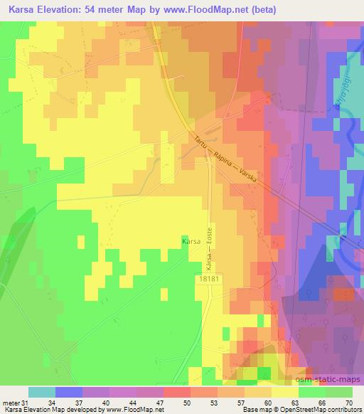 Karsa,Estonia Elevation Map
