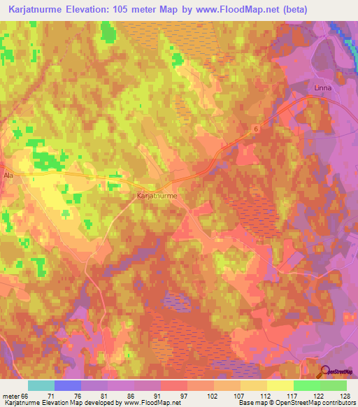 Karjatnurme,Estonia Elevation Map