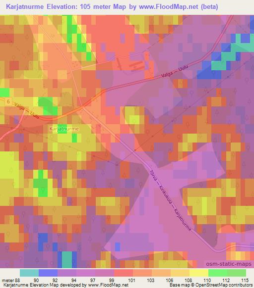 Karjatnurme,Estonia Elevation Map