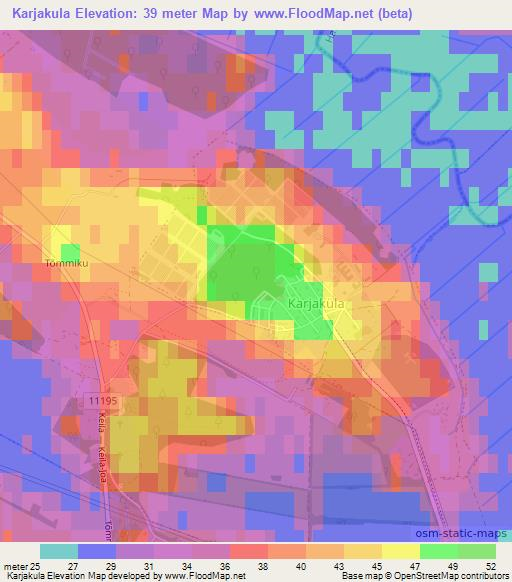 Karjakula,Estonia Elevation Map
