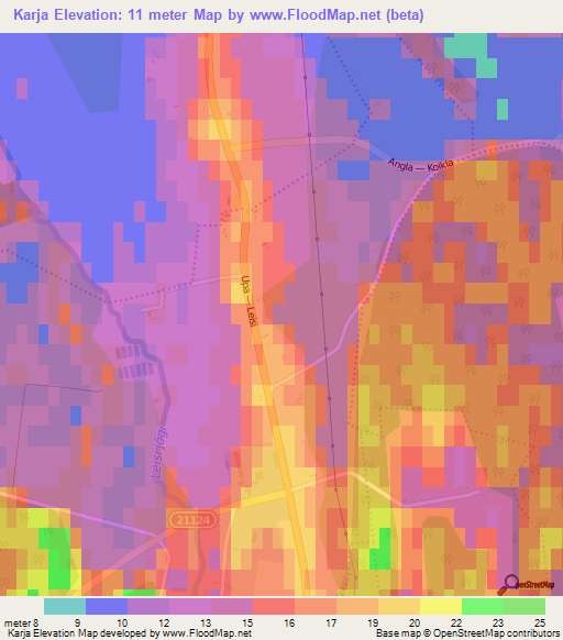 Karja,Estonia Elevation Map