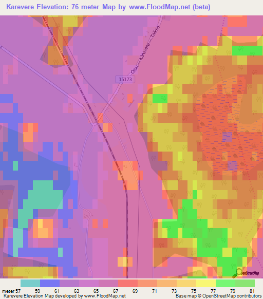 Karevere,Estonia Elevation Map