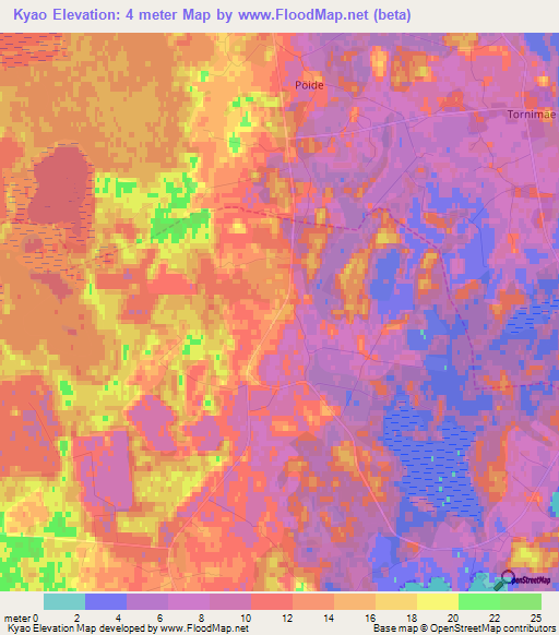 Kyao,Estonia Elevation Map