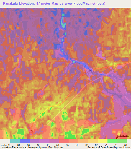 Kanakula,Estonia Elevation Map