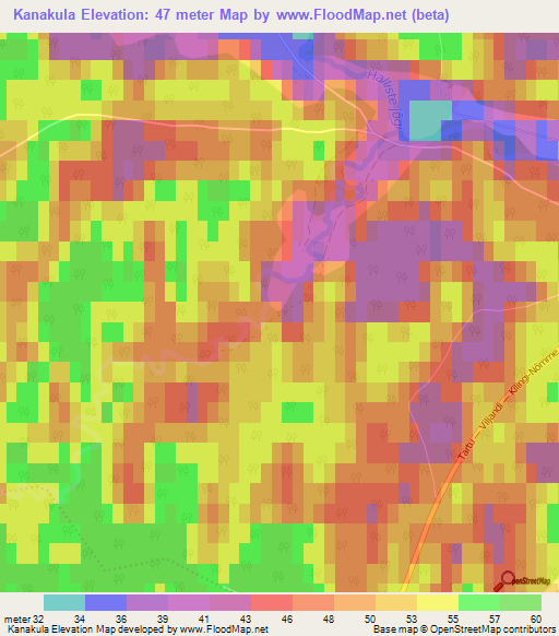 Kanakula,Estonia Elevation Map