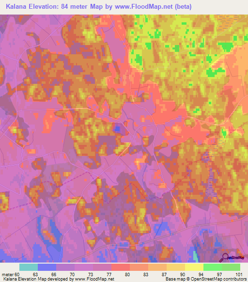 Kalana,Estonia Elevation Map