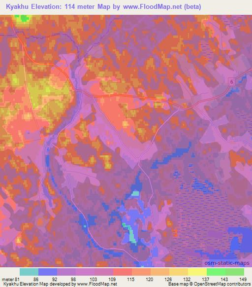 Kyakhu,Estonia Elevation Map