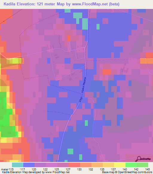 Kadila,Estonia Elevation Map