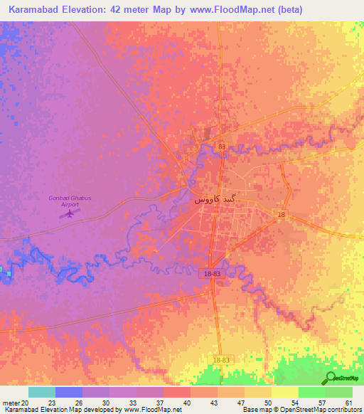 Karamabad,Iran Elevation Map