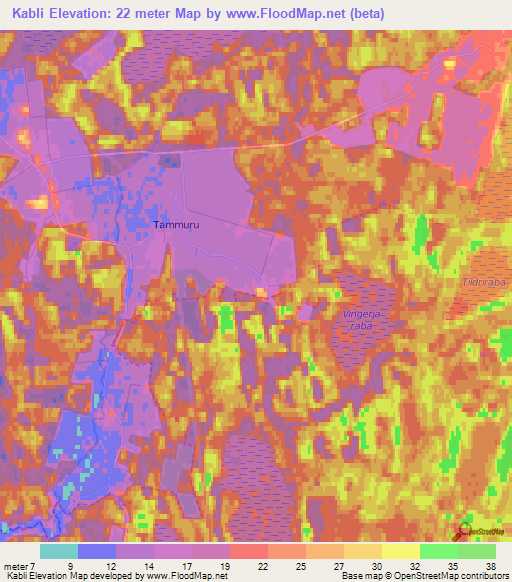 Kabli,Estonia Elevation Map