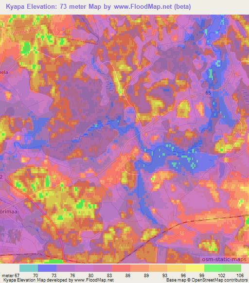 Kyapa,Estonia Elevation Map