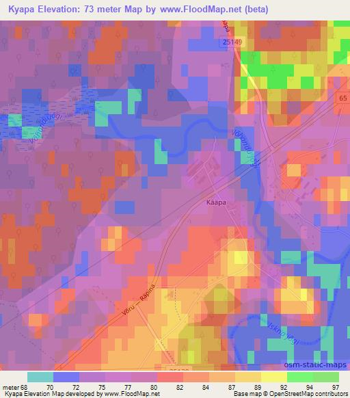 Kyapa,Estonia Elevation Map