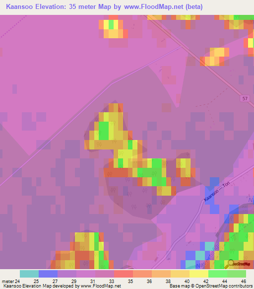 Kaansoo,Estonia Elevation Map