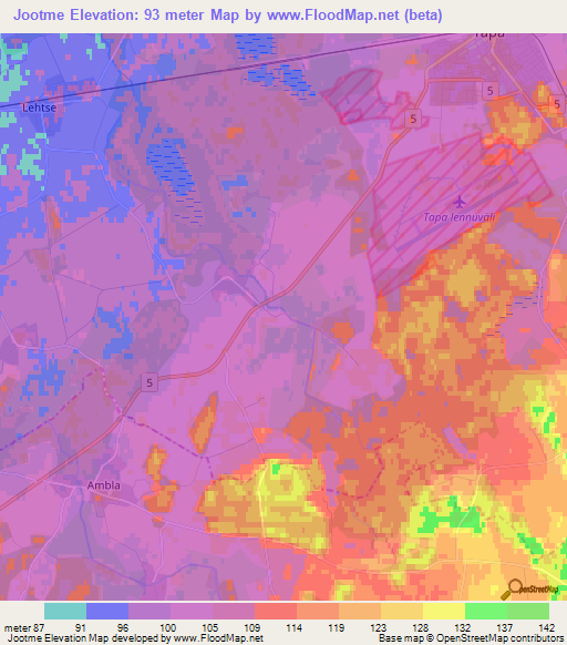Jootme,Estonia Elevation Map