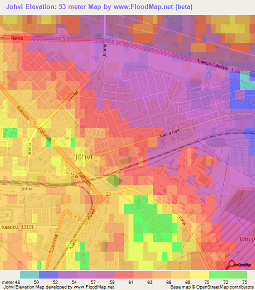 Johvi,Estonia Elevation Map