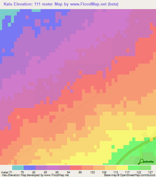 Kalu,Iran Elevation Map