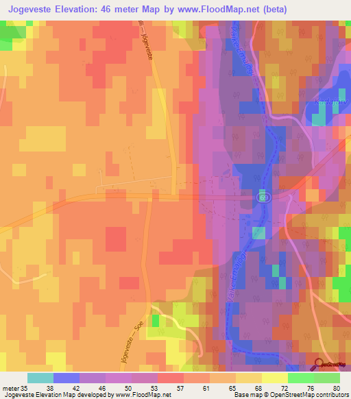 Jogeveste,Estonia Elevation Map