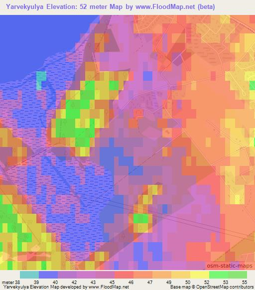 Yarvekyulya,Estonia Elevation Map
