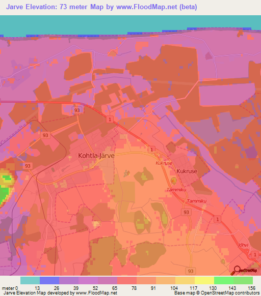 Jarve,Estonia Elevation Map