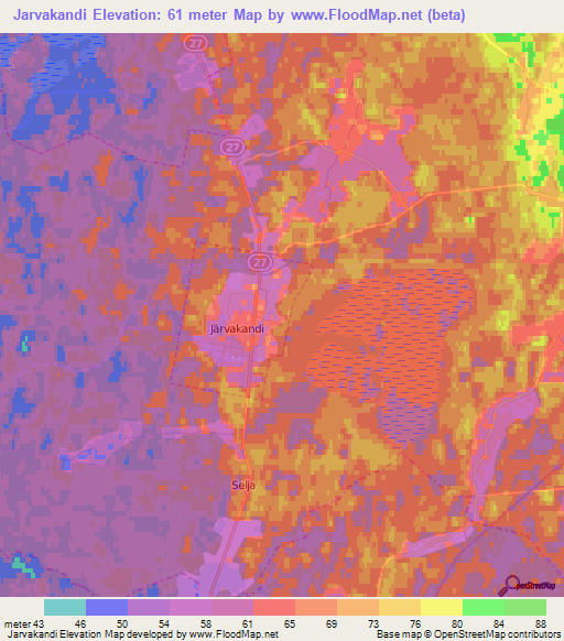 Jarvakandi,Estonia Elevation Map