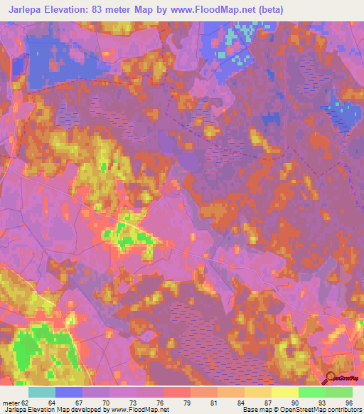 Jarlepa,Estonia Elevation Map