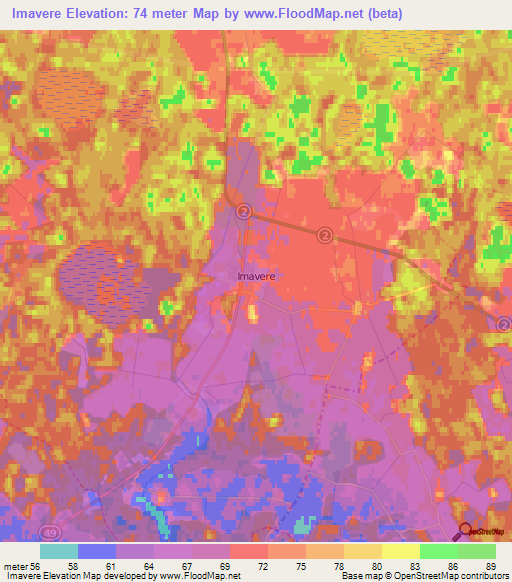 Imavere,Estonia Elevation Map
