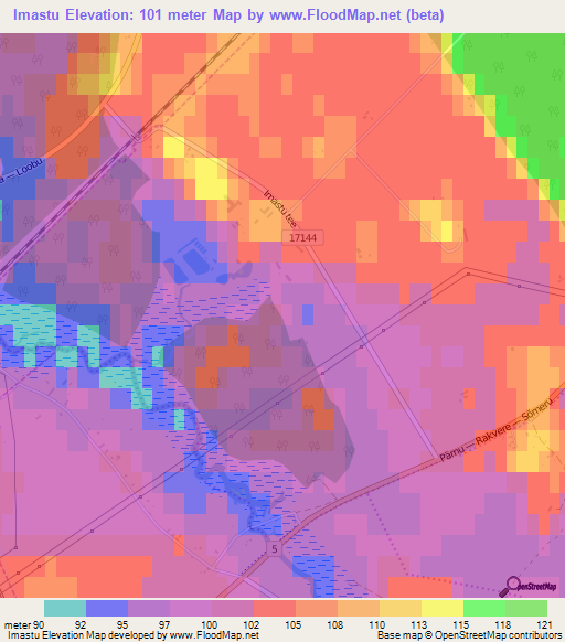 Imastu,Estonia Elevation Map