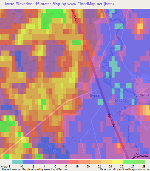 Ilvese,Estonia Elevation Map