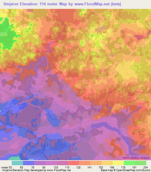 Ilmjarve,Estonia Elevation Map