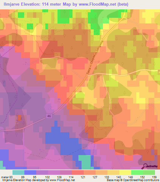 Ilmjarve,Estonia Elevation Map