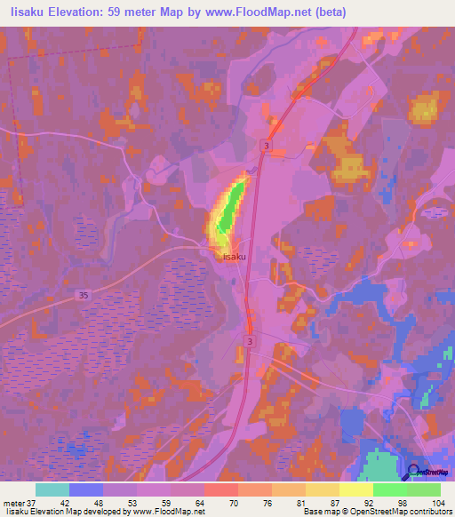 Iisaku,Estonia Elevation Map