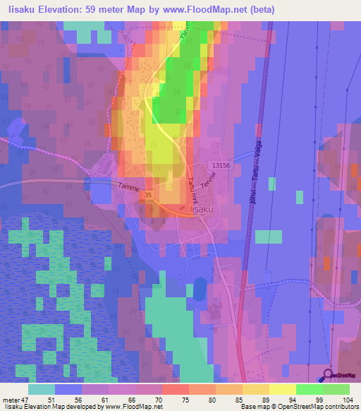 Iisaku,Estonia Elevation Map