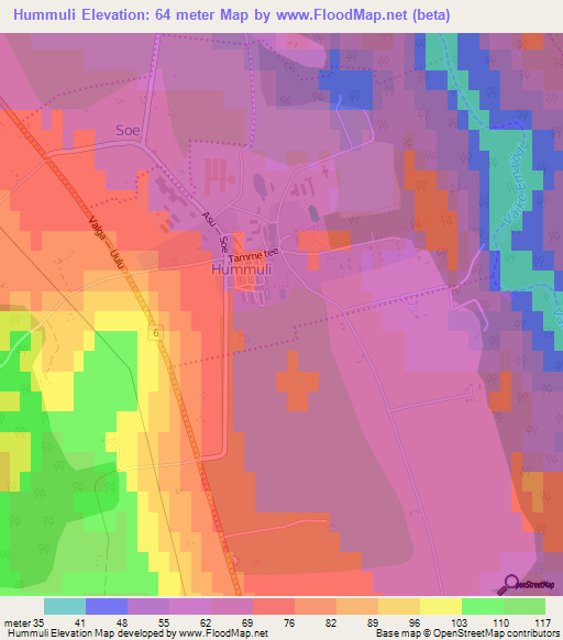 Hummuli,Estonia Elevation Map