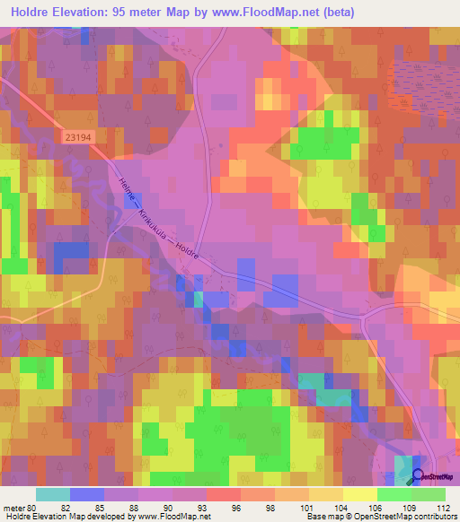 Holdre,Estonia Elevation Map