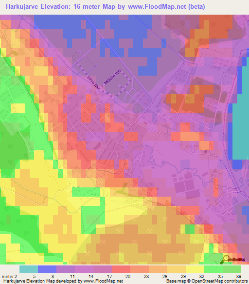 Harkujarve,Estonia Elevation Map