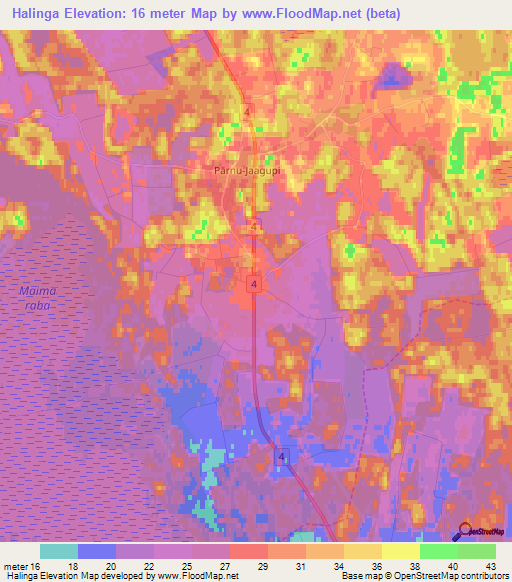 Halinga,Estonia Elevation Map