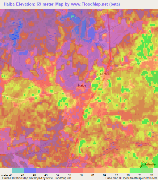 Haiba,Estonia Elevation Map