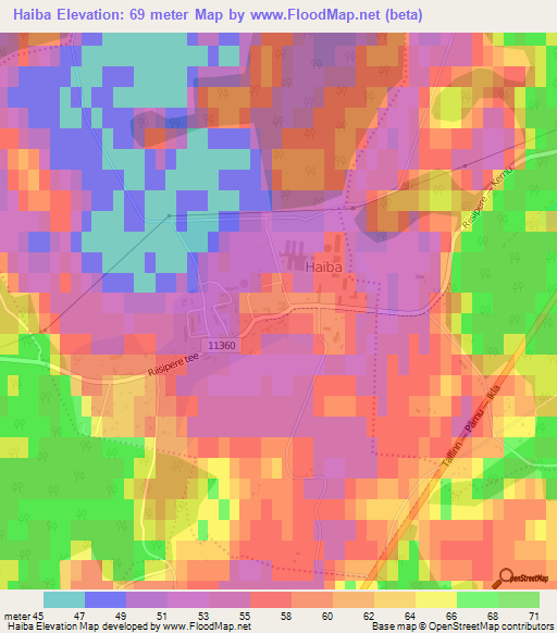 Haiba,Estonia Elevation Map