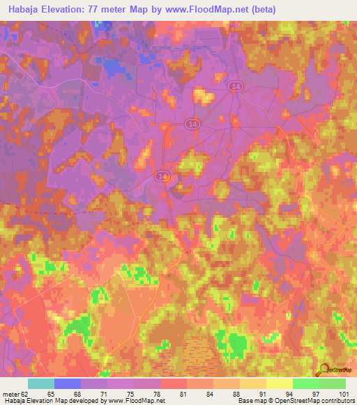 Habaja,Estonia Elevation Map