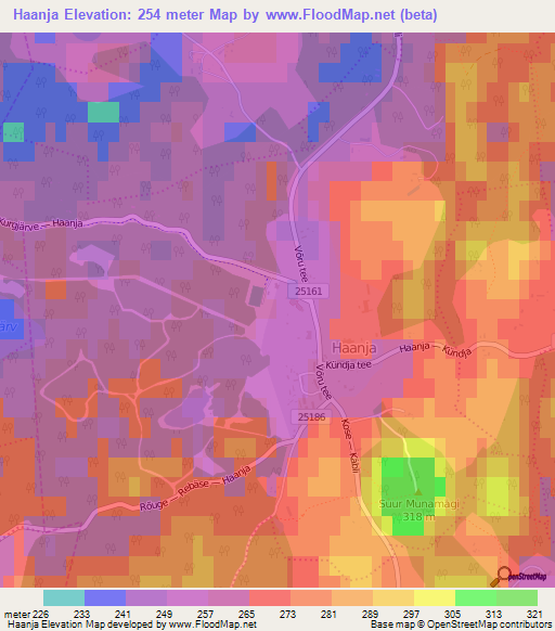 Haanja,Estonia Elevation Map