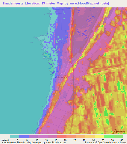 Haademeeste,Estonia Elevation Map