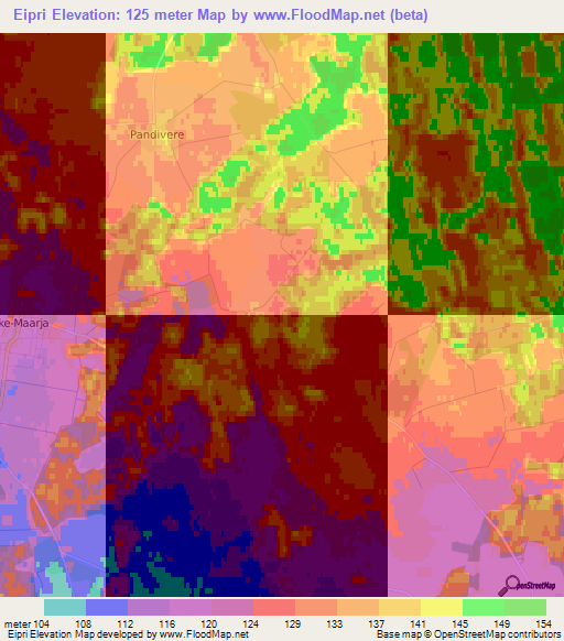 Eipri,Estonia Elevation Map
