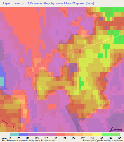 Eipri,Estonia Elevation Map