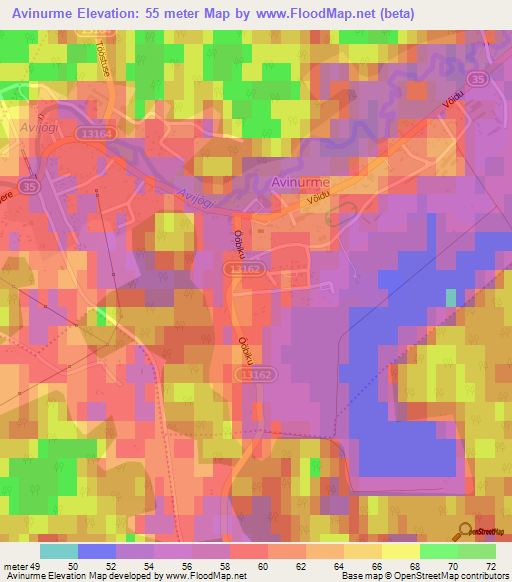 Avinurme,Estonia Elevation Map