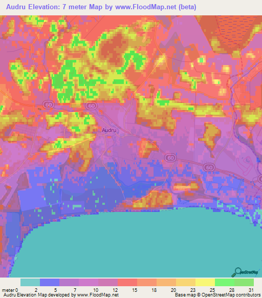 Audru,Estonia Elevation Map