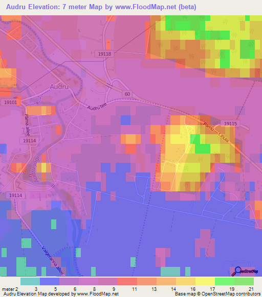 Audru,Estonia Elevation Map