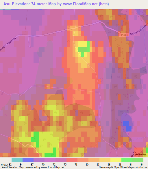 Asu,Estonia Elevation Map