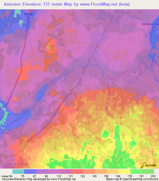 Astuvere,Estonia Elevation Map