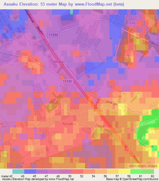 Assaku,Estonia Elevation Map